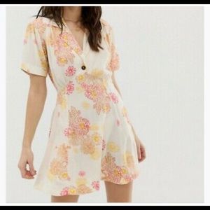 Free People Dress Blue Hawaii Floral Small SALE